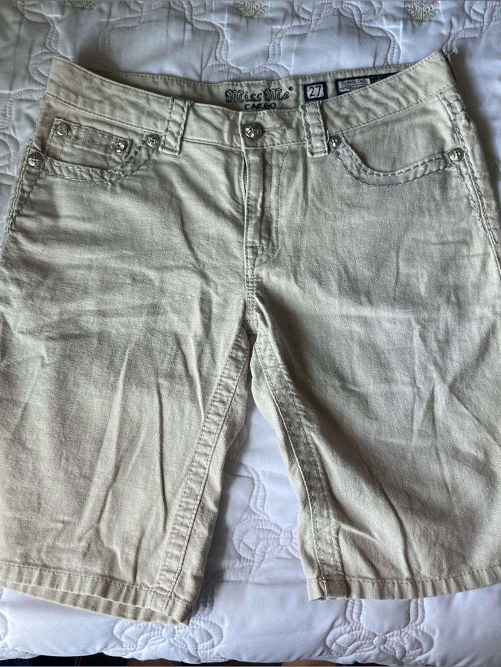 Miss Me Women's Cargo Shorts in Light Tan